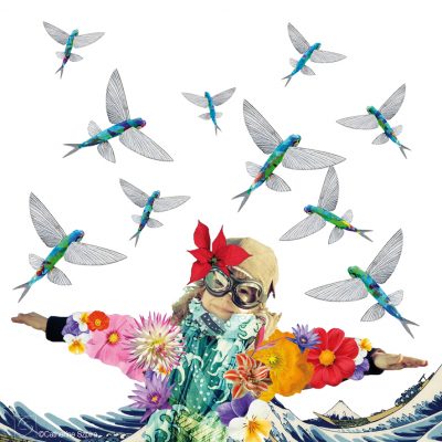 Composition aux poissons volants - Illustration numérique